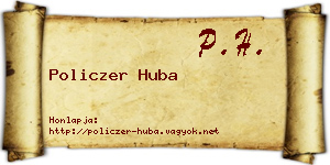 Policzer Huba névjegykártya